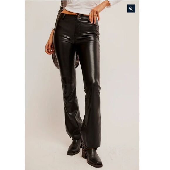 Free People We The Free Level Up Vegan Slit Slim Flare Jeans New w/ Defect - Picture 4 of 16